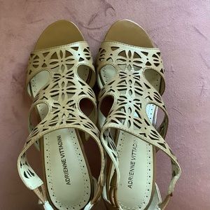 Adrienne Vittadini zip-up leather sandals size 7.5 Like New